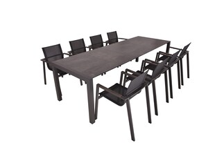 Garden Pleasure 9-tlg. Garten Tischgruppe Sitzgruppe Tisch Stuhl Aluminium 