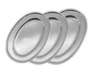 3tlg. Set Edelstahl Serviertablett oval 