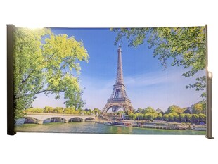 Seitenmarkise Motiv Paris silbergrau 160x300 Markise Seite Balkon Sichtschutz 