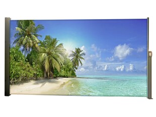 Seitenmarkise Motiv Malediven grau 160x300cm Markise Seite Balkon Sichtschutz 