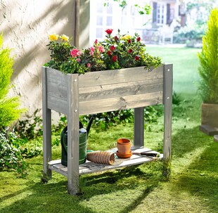 Holz Hochbeet Pflanzkasten Garten Pflanzbeet Gemüse Kräuter Beet Kräuterbeet 