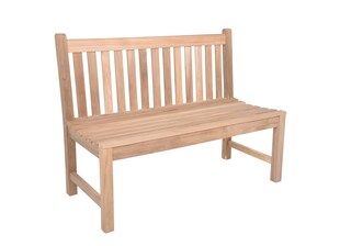 Bank Solo 2-Sitzer Sitzbank Parkbank Gartenbank Outdoor Garten Möbel Teak Holz 