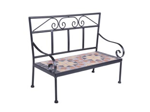 Blumenbank Mosaik Pular Stahl Bank Dekobank Garten Terrasse Deko Möbel 