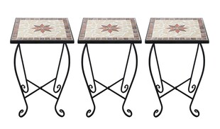 Blumenhocker Kolumbos 3er Set Metall Garten Outdoor Terrasse Mosaik Hocker 