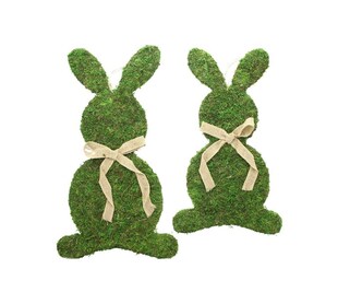 Mooshase Schleifchen 2er Set Ostern Osterfigur Figur Osterdeko Frühling Deko 