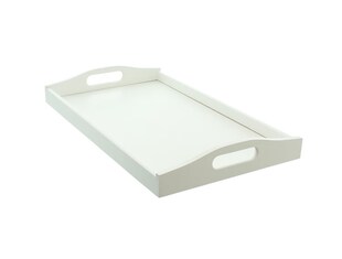 Landhaus Tablett Simply White weiß Tablett Holztablett Serviertablett Küchendeko 