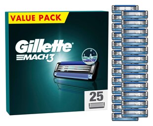 Gillette Mach3 Herren Rasierklingen 25 Stück Ersatzklingen Nassrasierer Klingen 