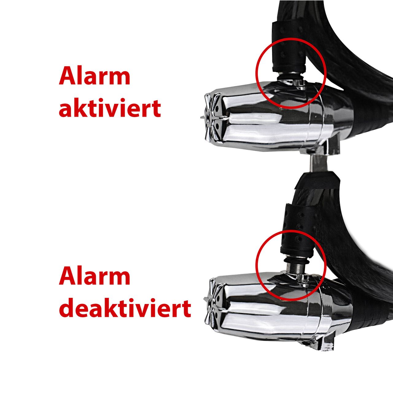 OLYMPIA Fahrradschloss Alarmschloss Kabelschloss Ringschloss mit Alarm  100dB 60cm bei Marktkauf online bestellen