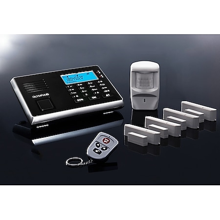 OLYMPIA Protect 9061 Drahtloses GSM Alarmanlagen-Set mit 4 Tür-/Fensterkontakten und Bewegungsmelder 