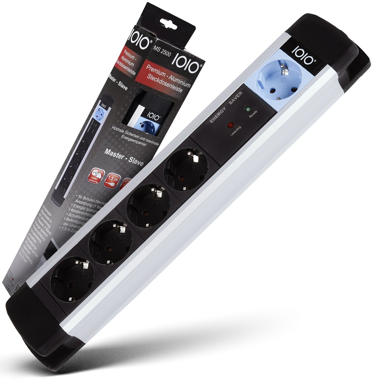 IOIO MS 2500 Aluminium Master Slave 5-fach Steckdosenleiste 