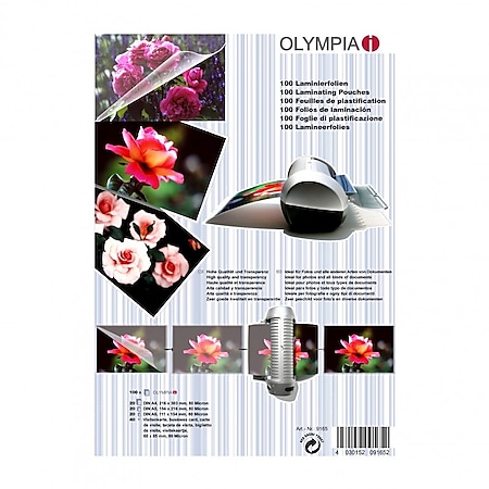 OLYMPIA Laminierfolien-Set, 100 gemischte Folien, 80 Mikron 