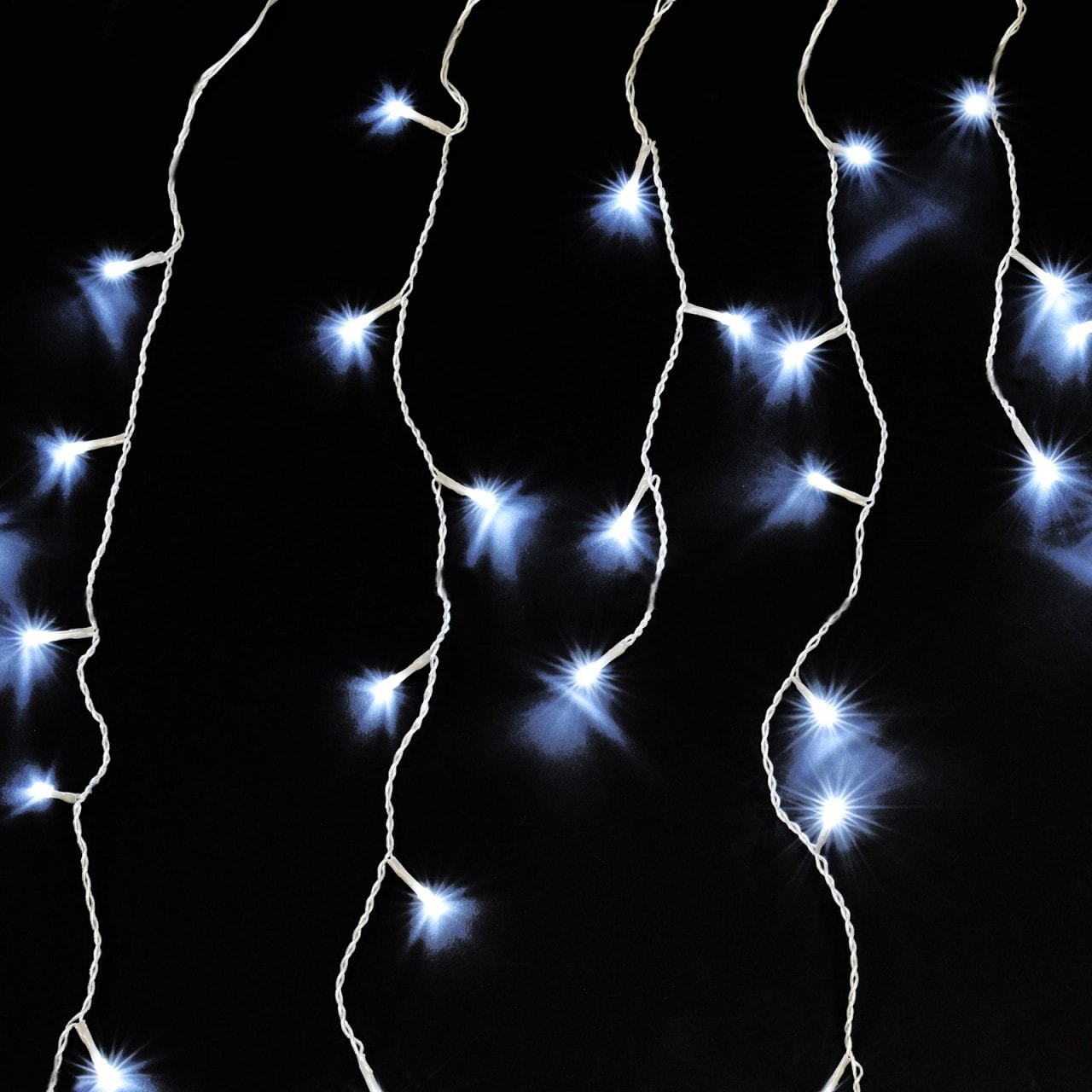 LEX 160er LED Lichterkette Eiszapfen f&uuml;r Innen- und Au&szlig;enbereich, Kaltwei&szlig;, IP44, 3,1 m 