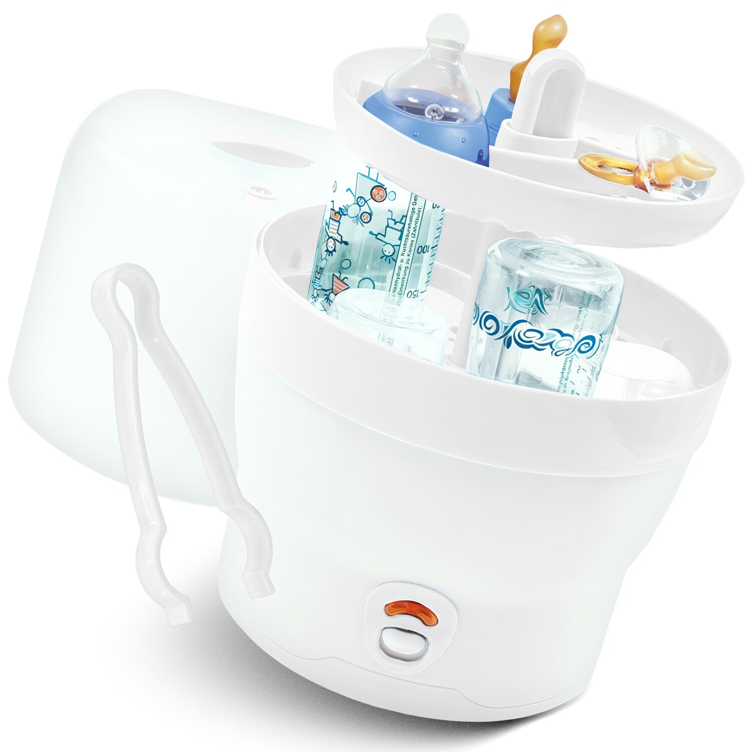 H+H BS 29w Babyflaschen Sterilisator für 6 Flaschen, Weiß