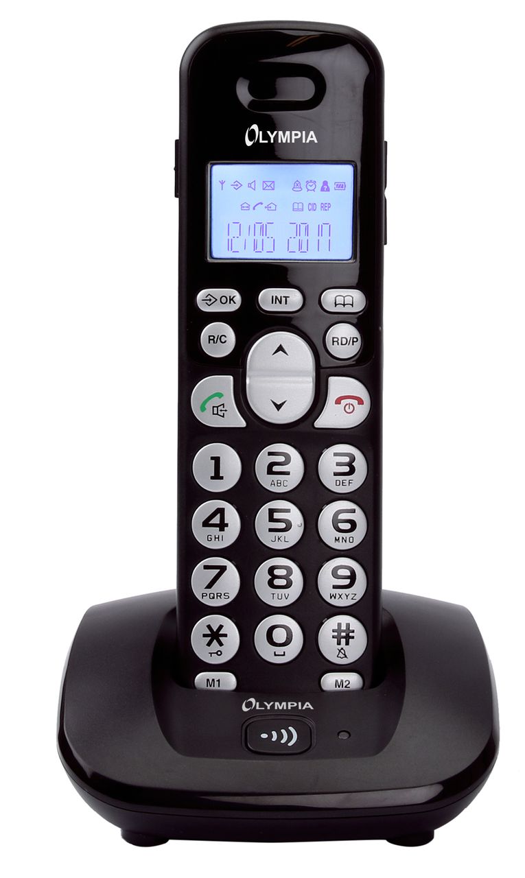 OLYMPIA DECT 5000 Schnurloses ECO-Mode DECT Telefon, Schwarz 