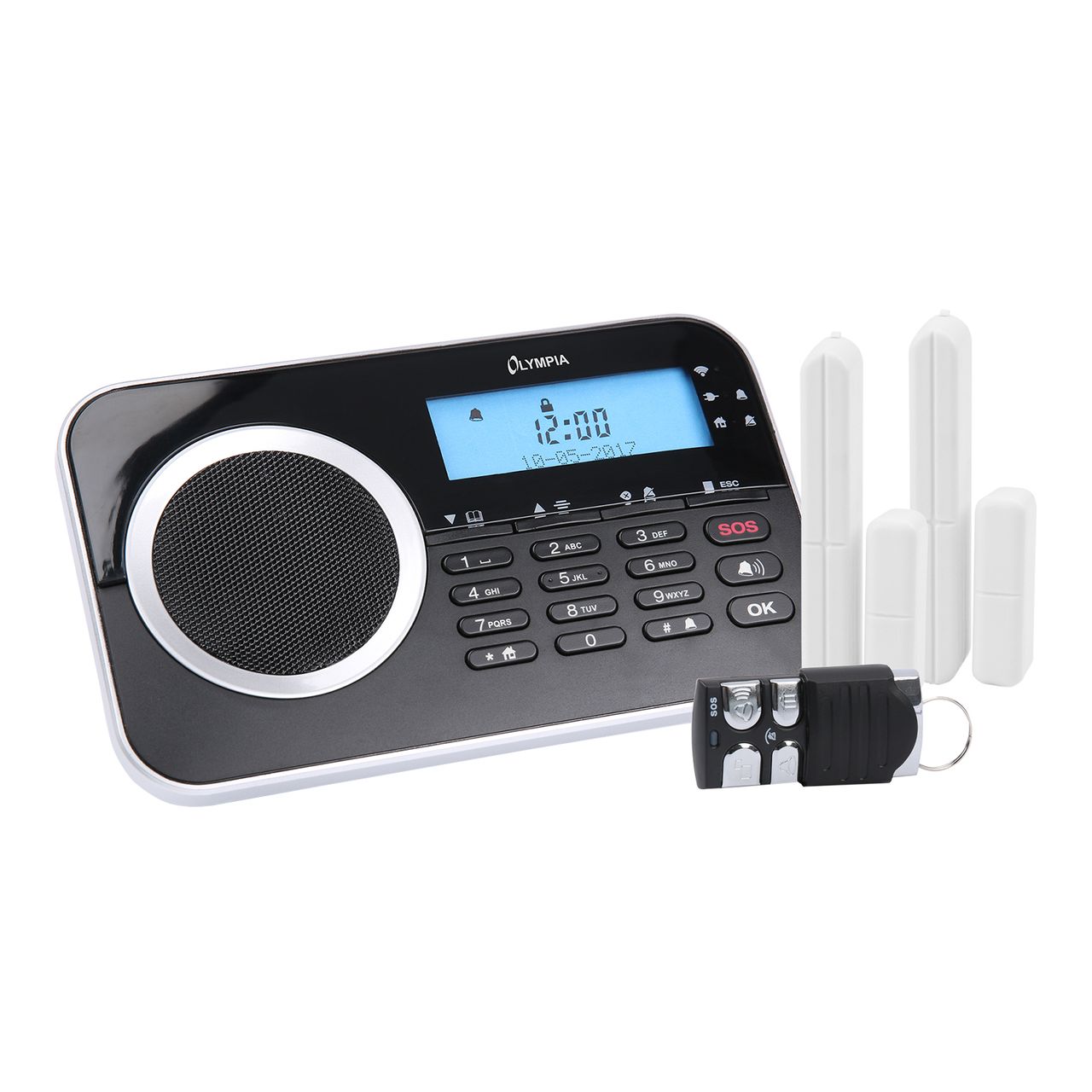 OLYMPIA Protect 9730 drahtlose GSM Alarmanlagen-Set, Schwarz 