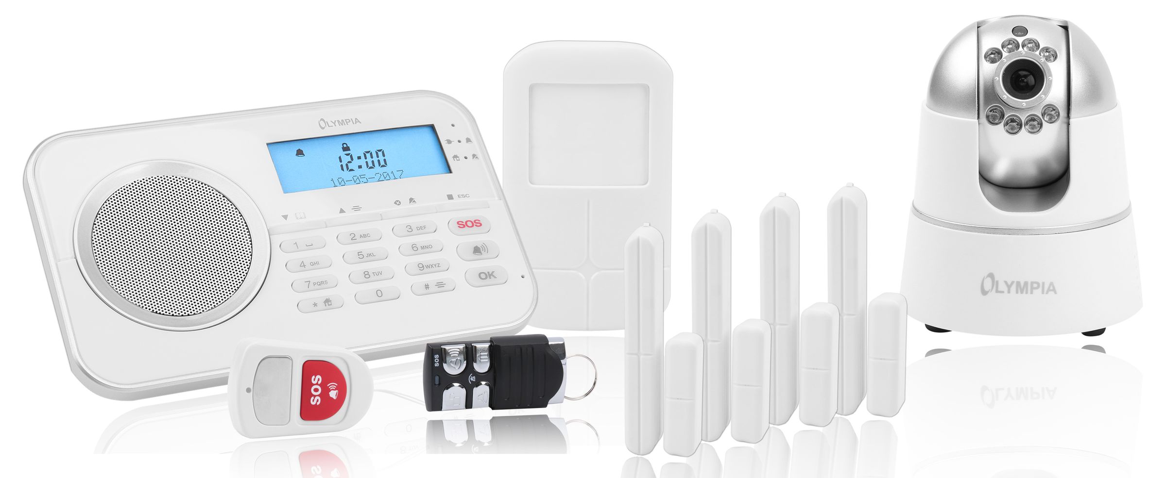 OLYMPIA Protect 9881 GSM Haus Alarmanlage Funk Alarmsystem mit IP-Kamera und App 