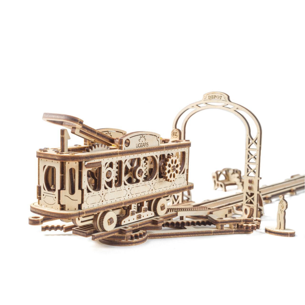 UGEARS Modellbausatz Stra&szlig;enbahnlinie, Serie "Mechanische Stadt" 