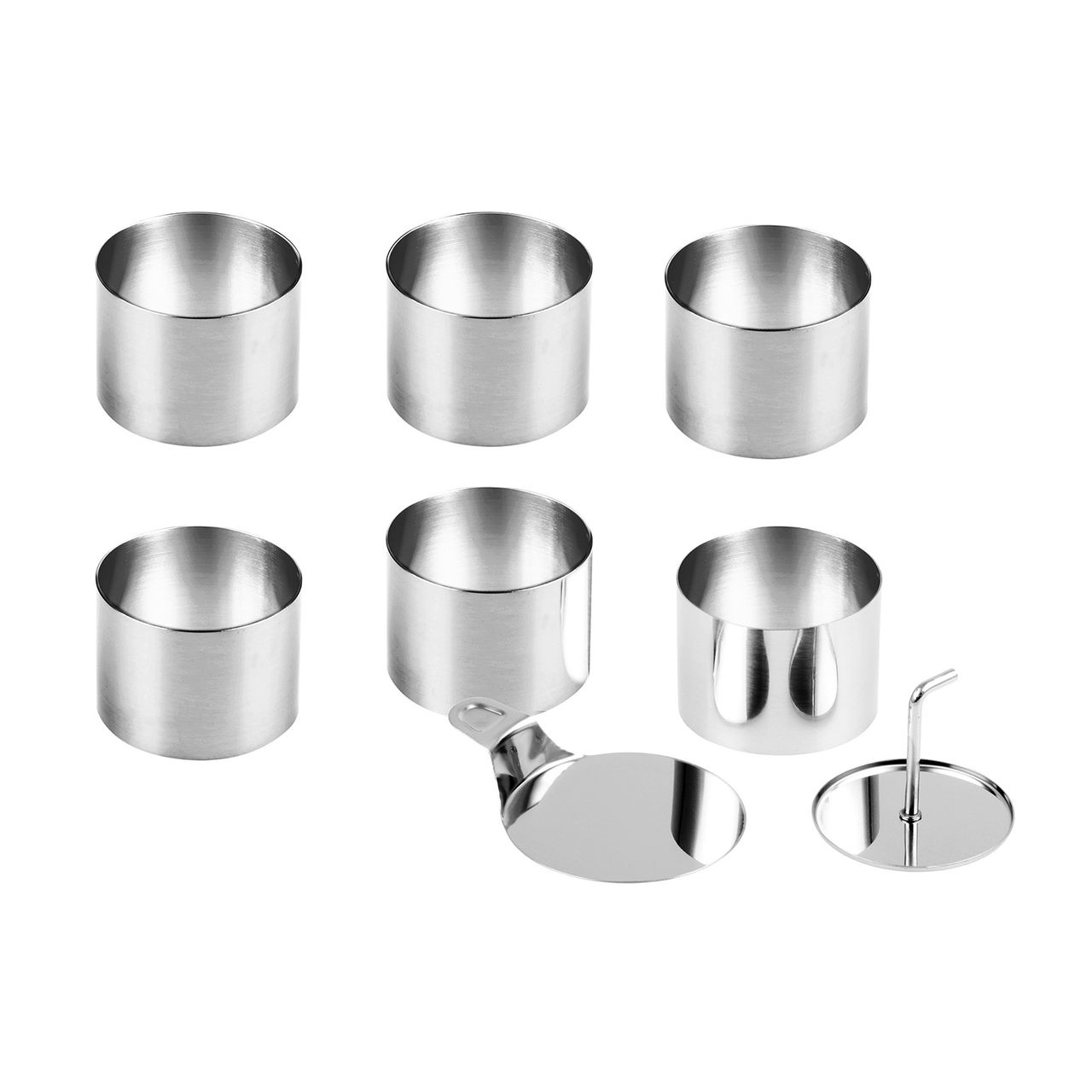 CHG Dessert- und Speisering Set, Edelstahl, 8-teilig, ca. &Oslash; 7,5 x 5,5 cm 