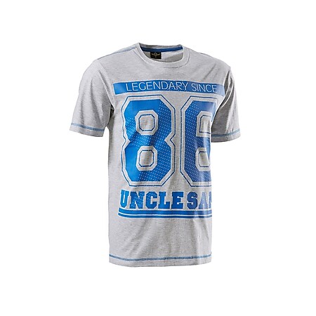 UNCLE SAM T-Shirt Nostalgie | Eroded Print | Aufdruck 86/l /greymelange 