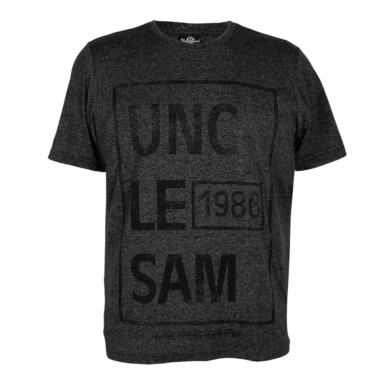UNCLE SAM Herren T-Shirt, Pigmentdruck, L, mid blue 