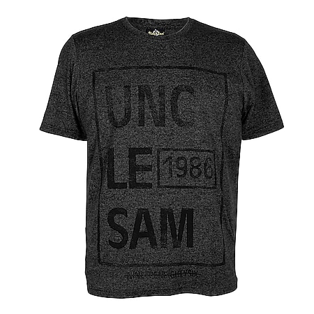 UNCLE SAM Herren T-Shirt, Pigmentdruck, L, anthrazit 