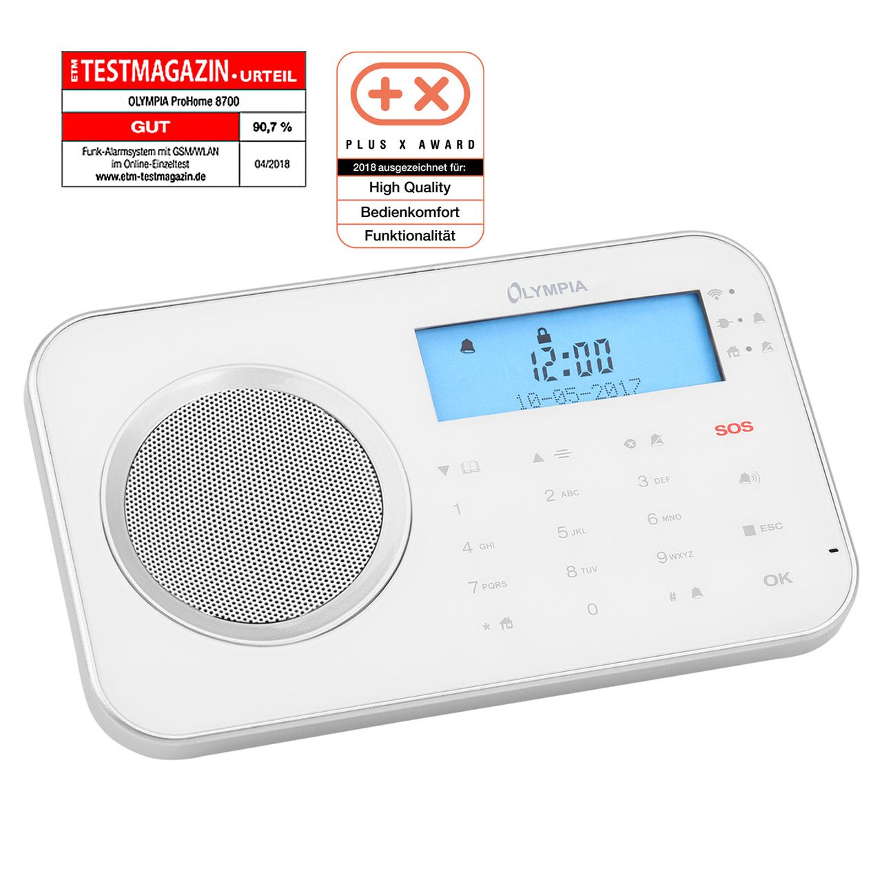 OLYMPIA Prohome 8700 Funk Haus Alarmanlage mit WLAN/GSM und Smart Home Funktionen 
