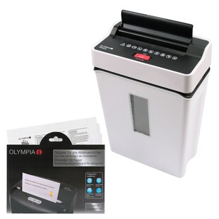 OLYMPIA PS 54CC im Set mit Ölpapier Partikelschnitt Aktenvernichter, weiß 