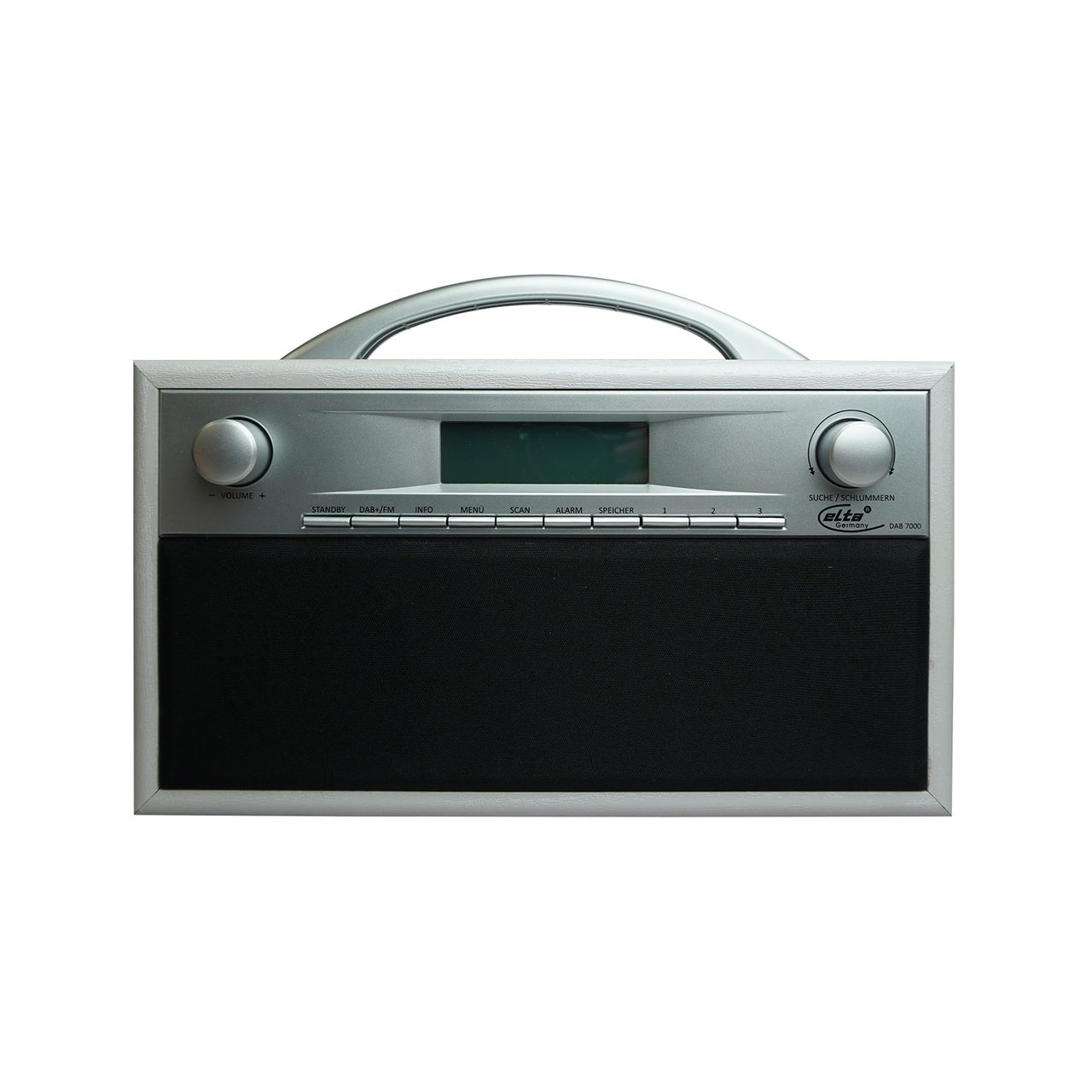 ELTA DAB+ Radio MP3 Wecker LCD-Display Holzgeh&auml;use  Silber/ Grau 