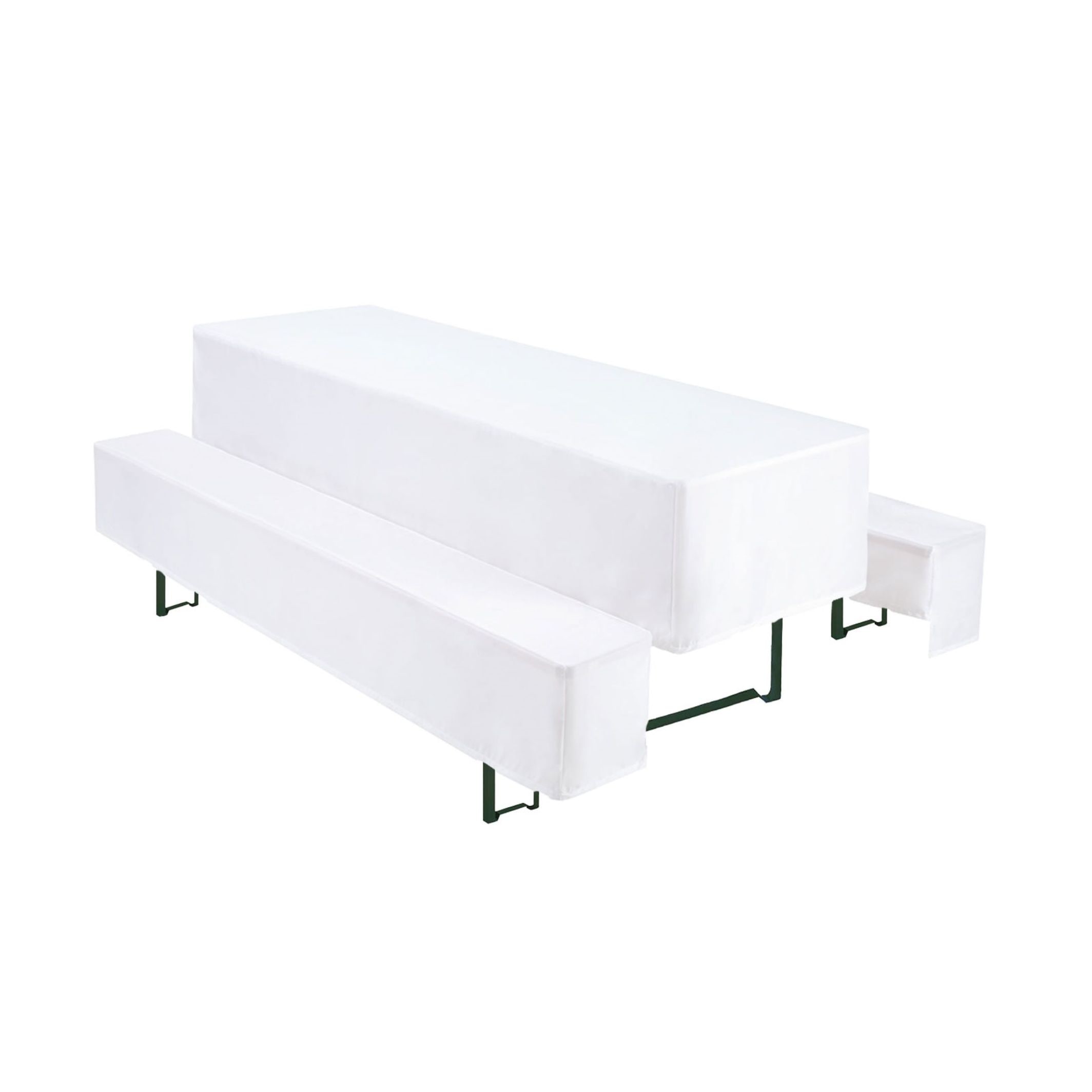 Hussen-Set f&uuml;r Bierzeltgarnitur, 3-teilig, Wei&szlig; 