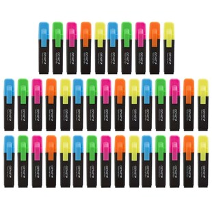 40x GENIE Textmarker 5 Farben Neon Marker Set Highlighter Stifte Leuchtmarker 