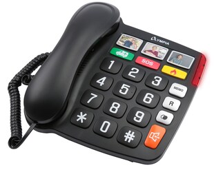 Olympia Großtastentelefon Senioren Extragroße Wahltasten  Hörgeräte kompatibel 