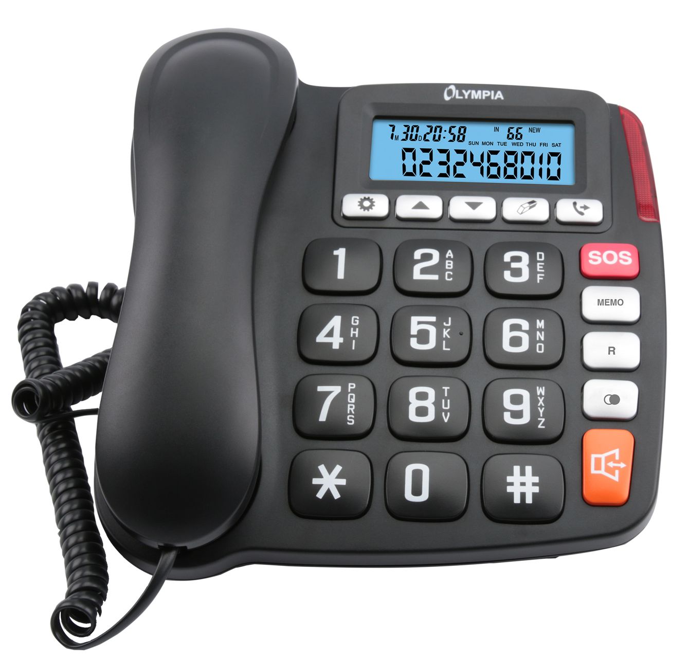 Olympia Senioren Gro&szlig;tastentelefon Gro&szlig;e SOS und Freisprechtasten 