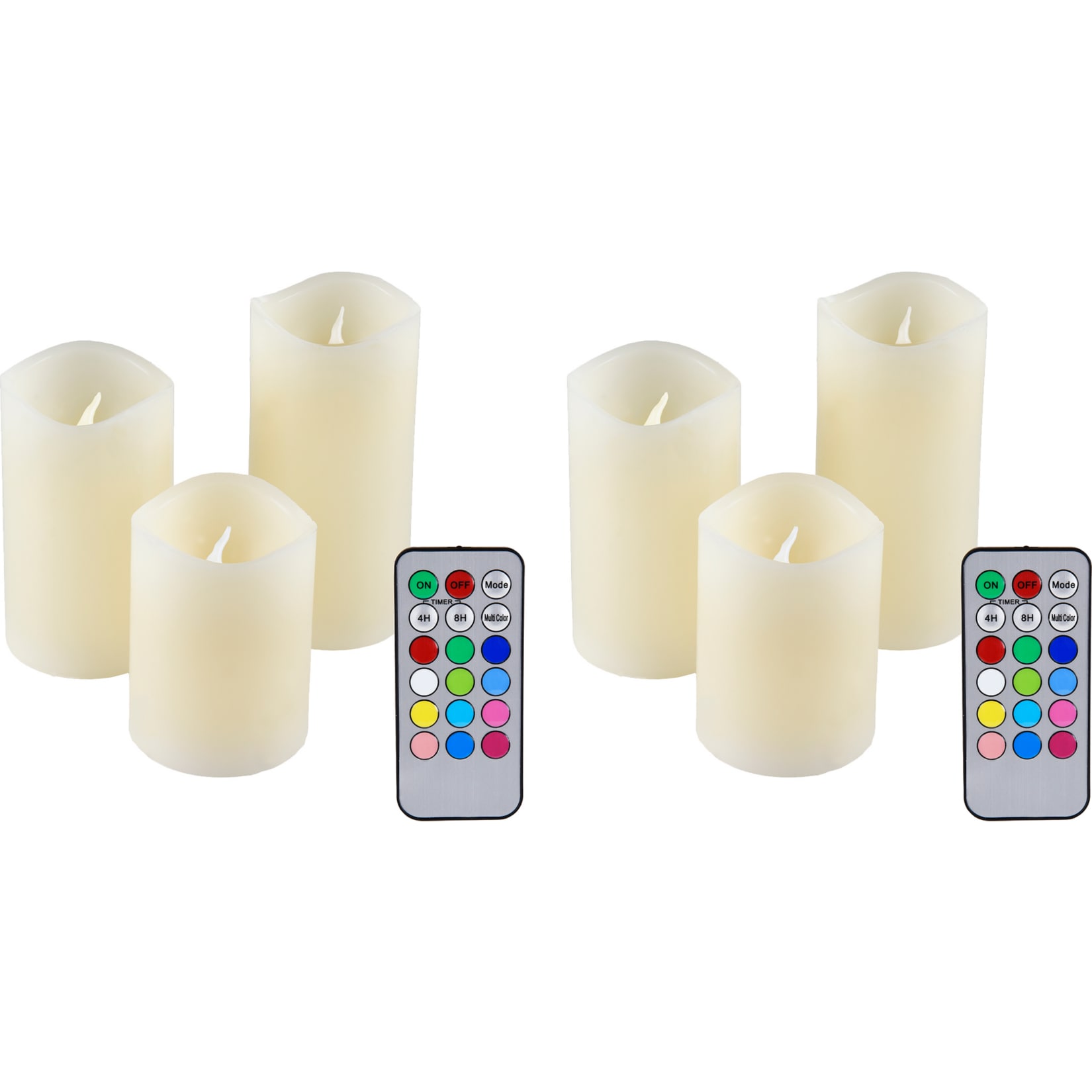 6er Set IOIO LED 48 Echtwachskerzen mit Farbwechsel und Fernbedienung 