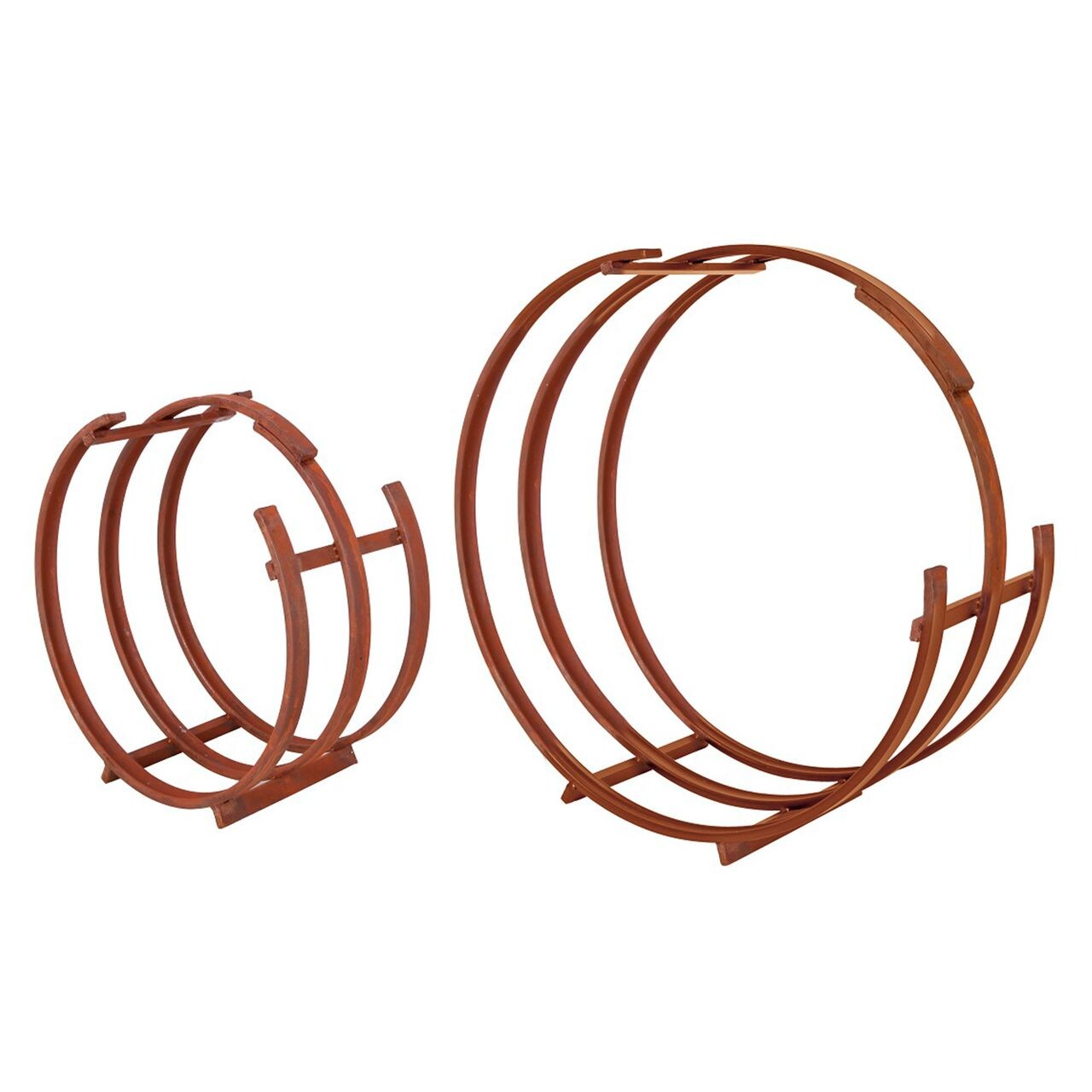LEX Brennholz-Stapelregal 2er Set rost-optik RUND