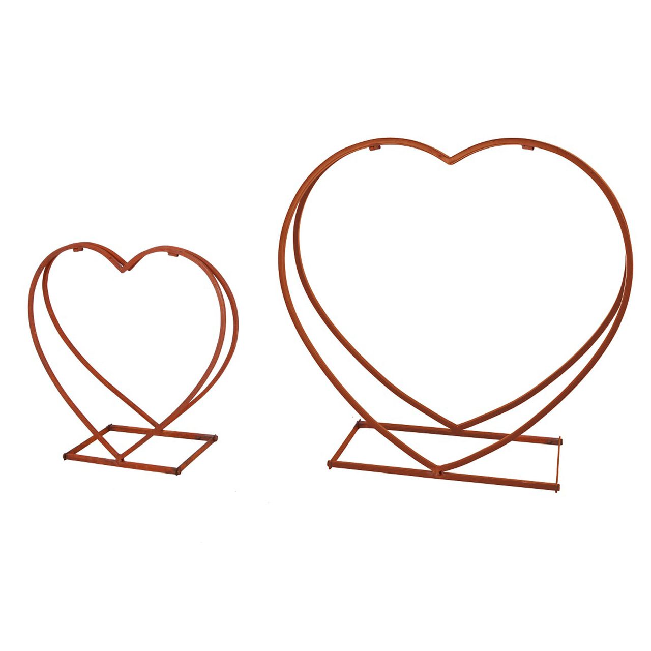 LEX Brennholz-Stapelregal 2er Set Herz rost-optik 