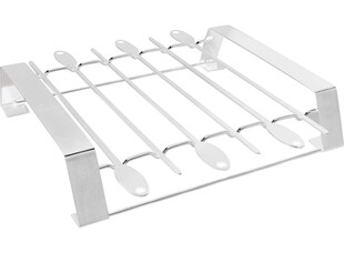 BBQ Spieß-Set Edelstahl 6 Spieße Schaschlikhalter 