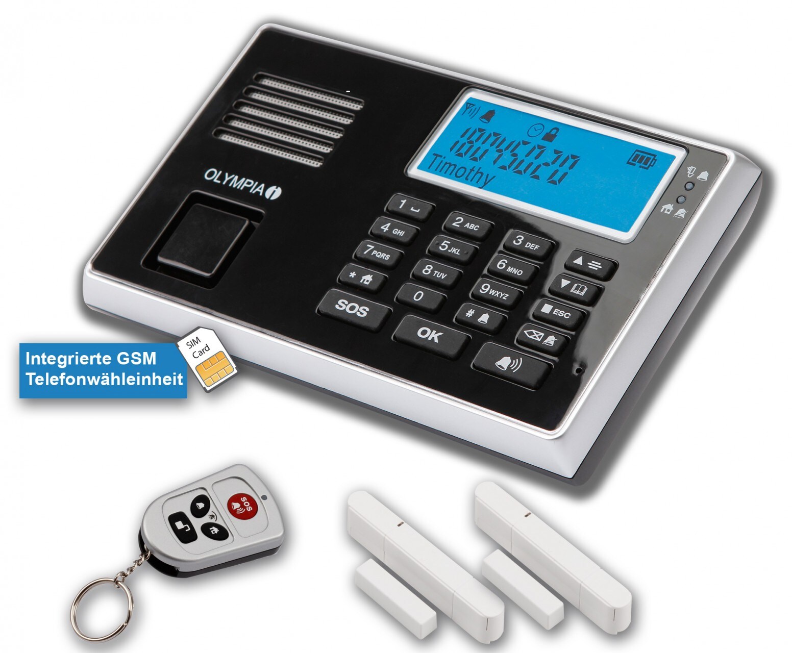 OLYMPIA Protect 9030 Drahtloses GSM Alarmanlagen-Set 