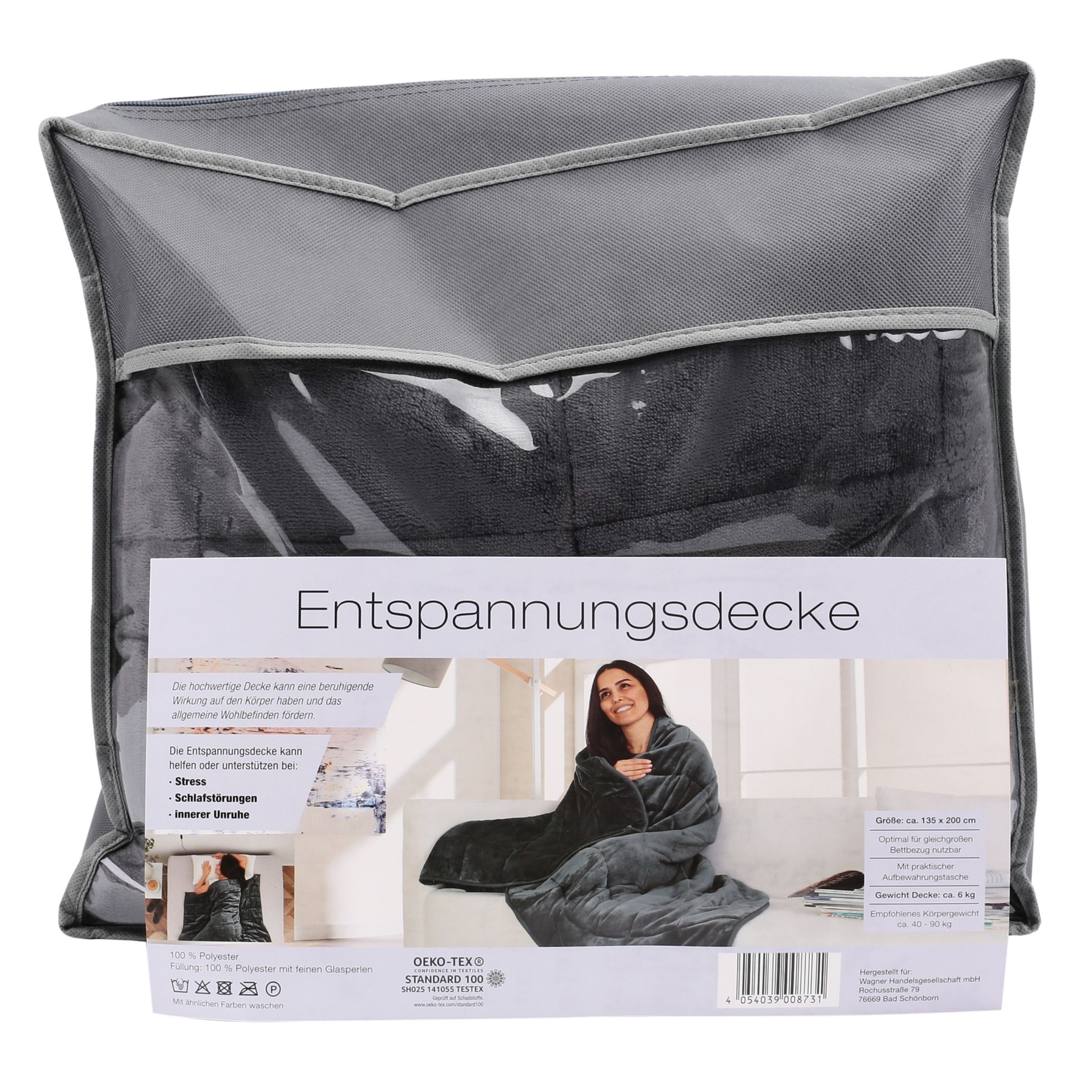 Gewichtsdecke Entspannungsdecke Therapiedecke 135x200 cm / 155x200 cm in 6 kg /9 kg 