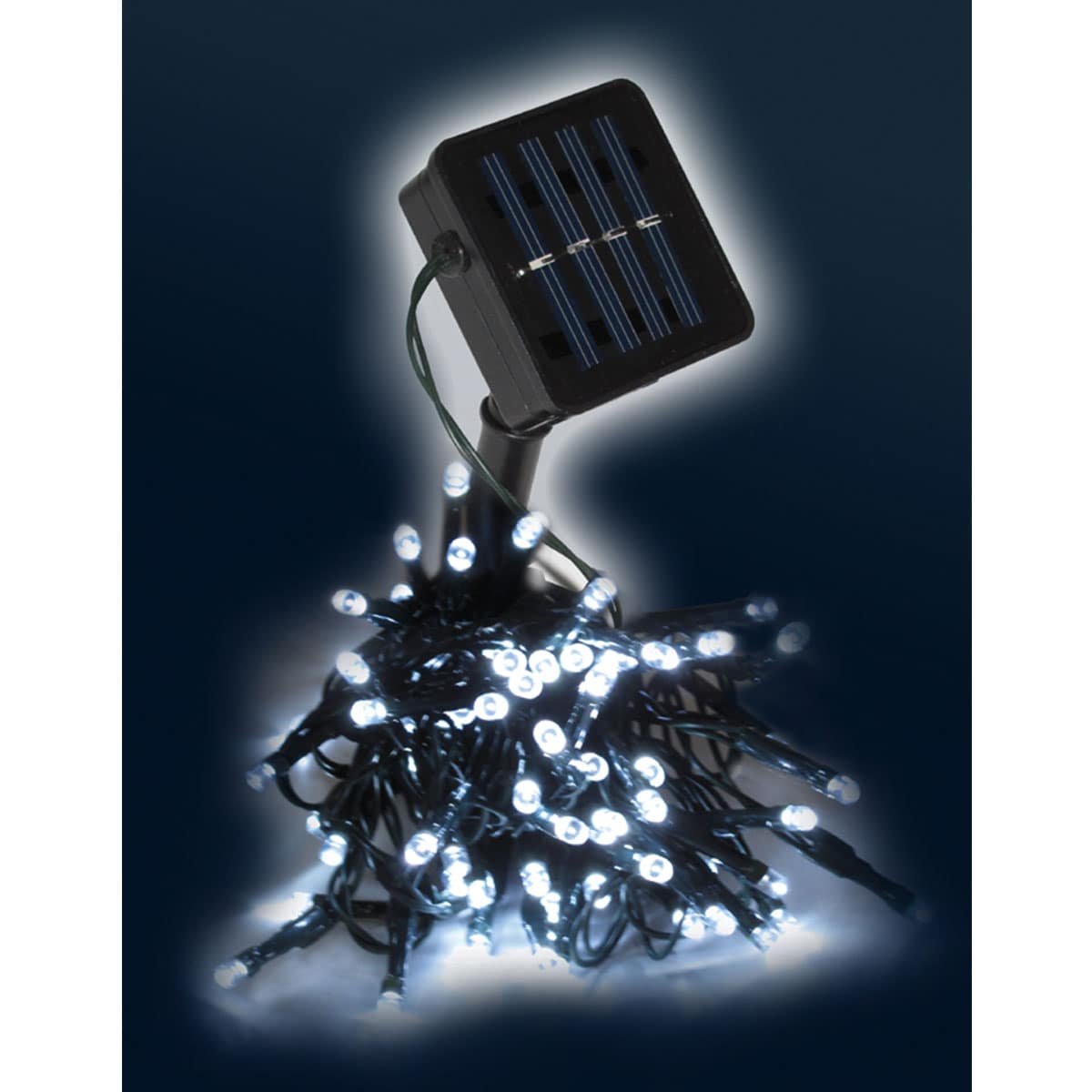 LEX 100er Solar LED-Lichterkette au&szlig;en & innen  kaltwei&szlig; 10m 