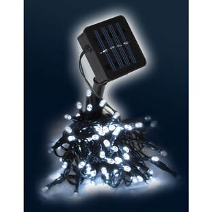 LEX 100er Solar LED-Lichterkette außen & innen  kaltweiß 10m 