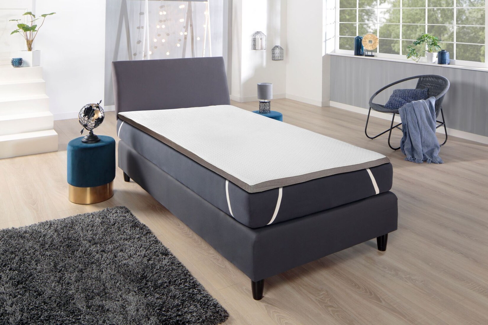 DUO Matratzentopper Topper mit Wendefunktion 2 Schaumarten ca 180 x 200 x 6 cm
