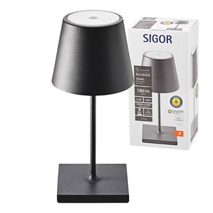 Nuindie mini LED Akku Tischleuchte Außentischleuchte IP54 schwarz Sigor Tischlampe 