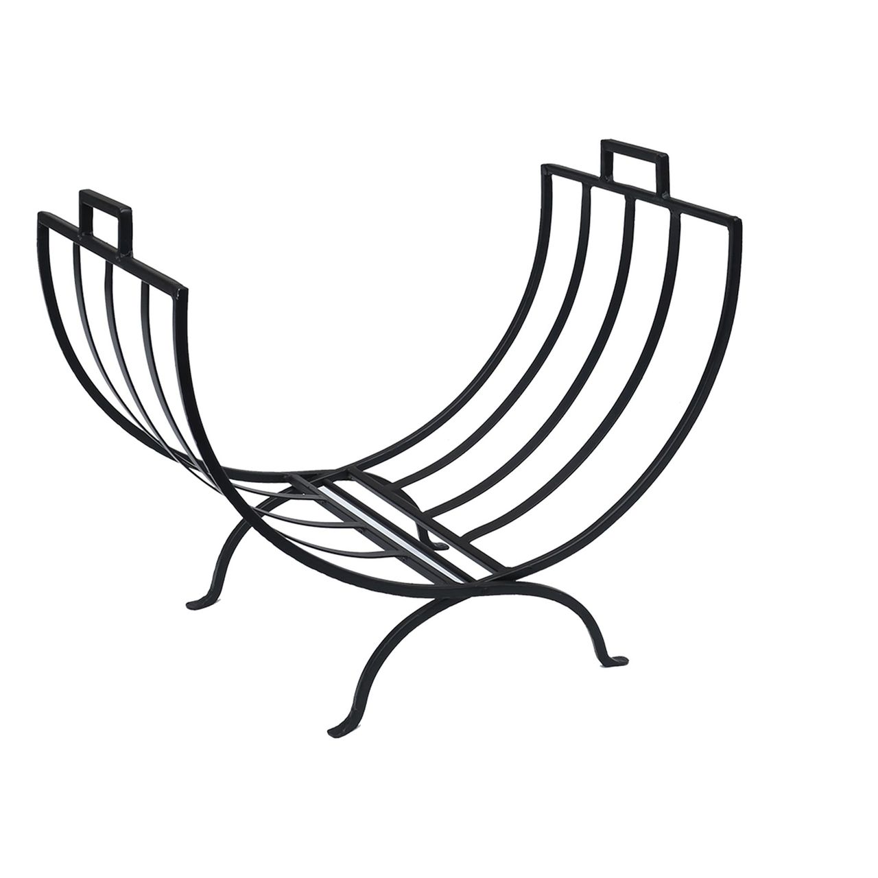 LEX Brennholz-Stapelregal Modell Sabra aus Stahl Farbe schwarz faltbar 