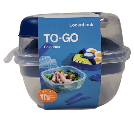 To go Salatbox 3 in1 Salatbox-Set Messer Gabel Saucenbehälter blau bei  Marktkauf online bestellen