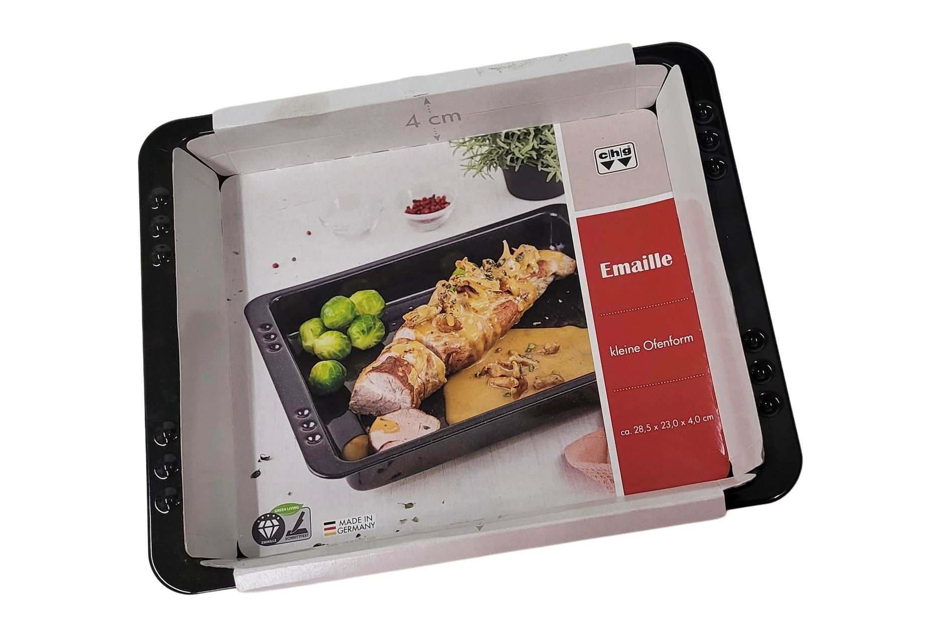 CHG kleine Ofenform Emaille ca. 28,5 x 23 x4 cm 
