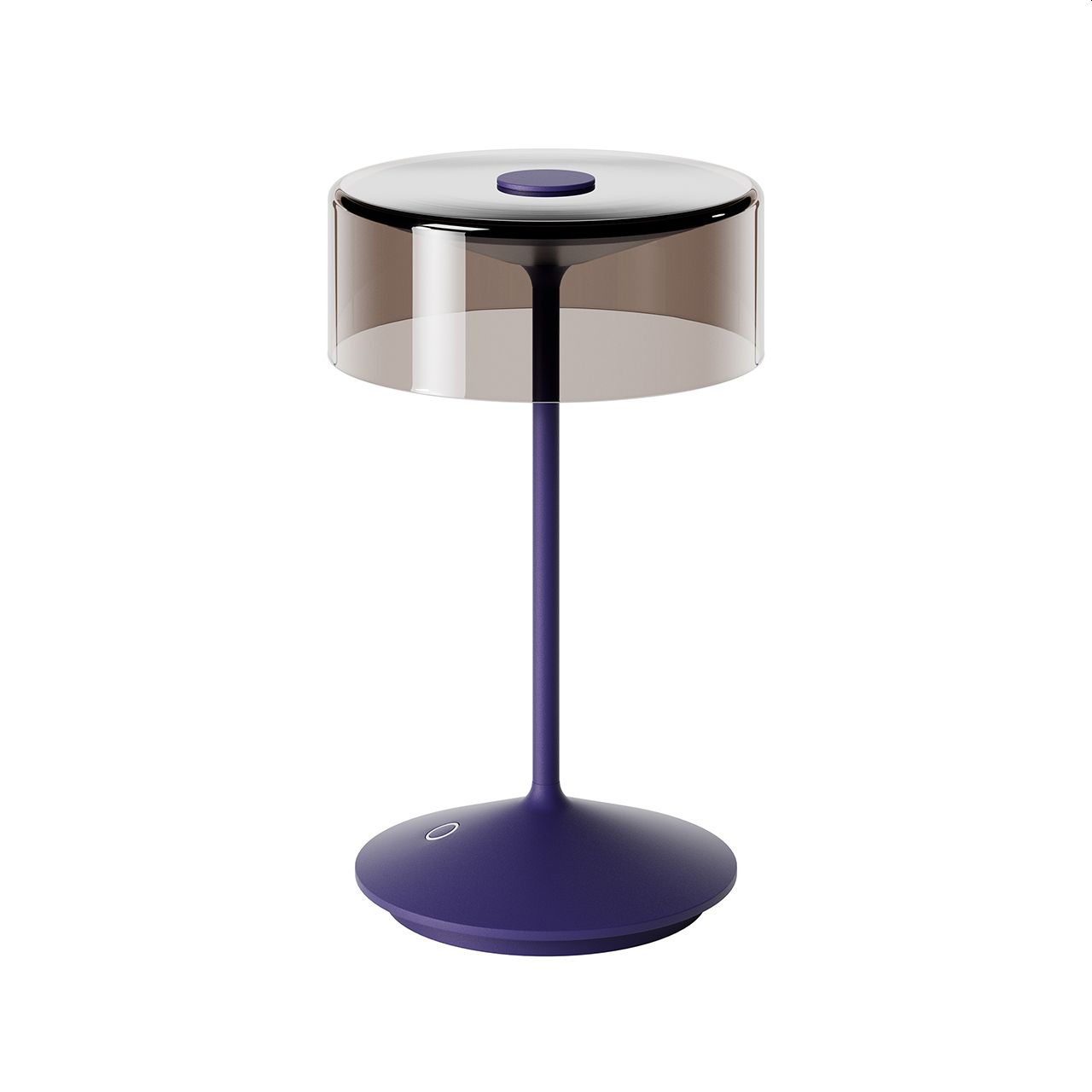 Numotion Akku Glasleuchte Sigor Tischleuchte IP 54 Pflaumenblau 265mm 2,2W FlexMood 2200K/2700K 171lm Ra85 dim 