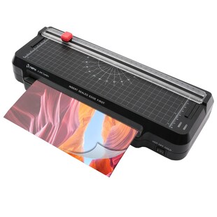 4 in1 Laminiergerät + integriertes Schneidelineal + Laminierfolien-Set + Eckenrunder 