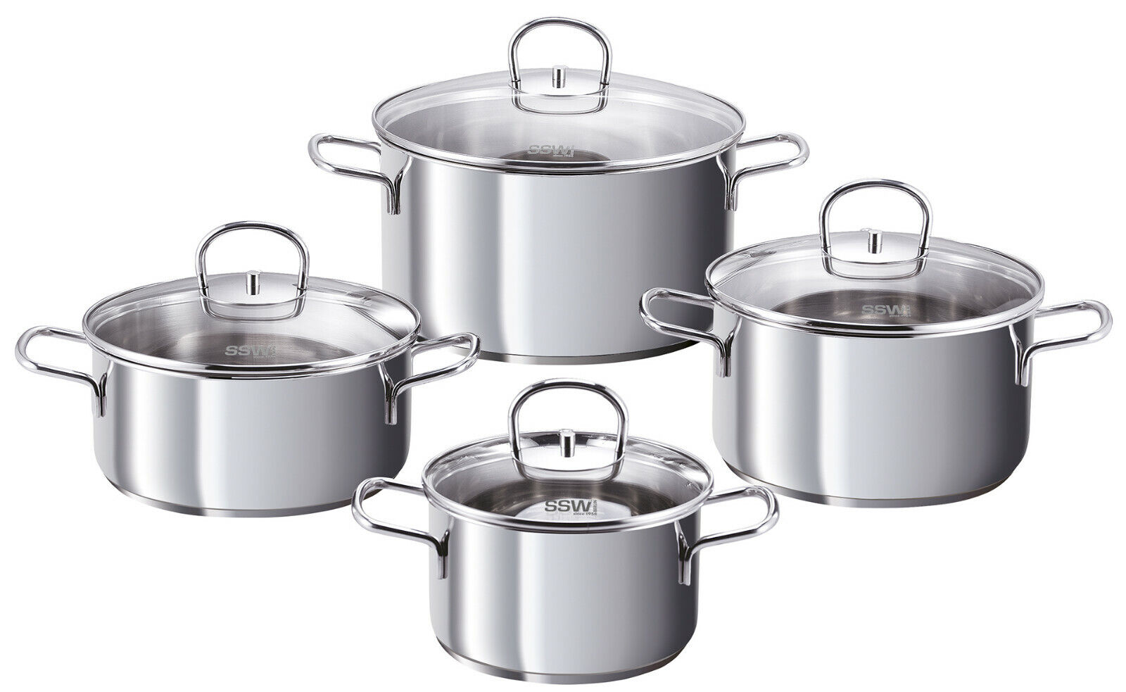 SSW Edelstahl Kochtopfset Avocado 8tlg. 