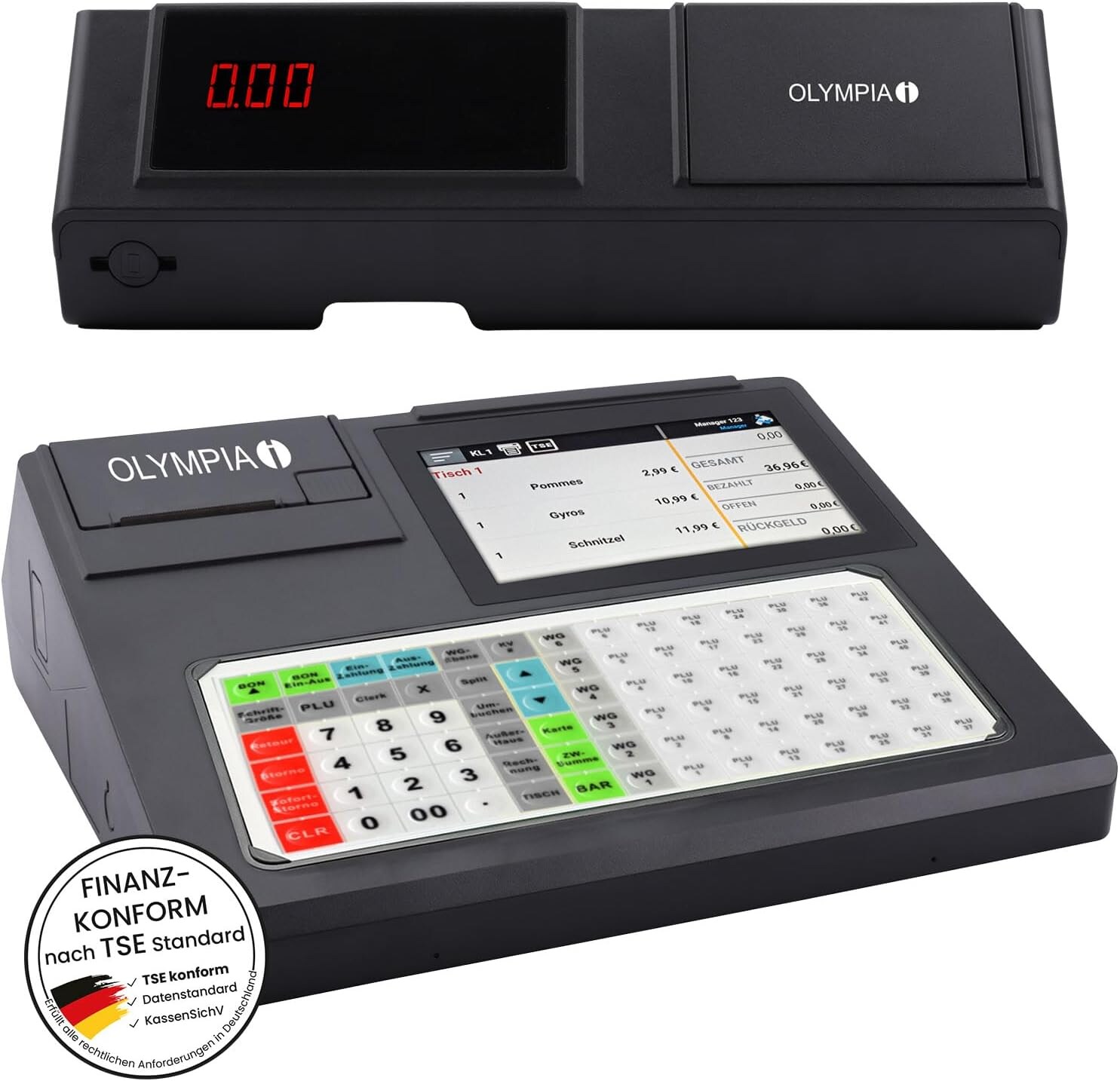 OLYMPIA Registrierkasse K200 Plus schwarz
