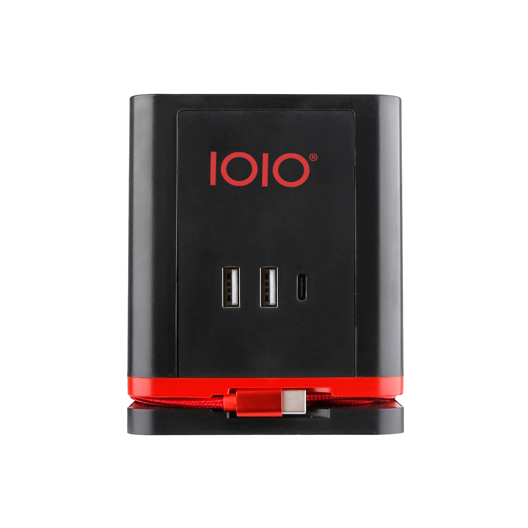 Steckdosenw&uuml;rfel SW 1000 3-fach Schutzkontaktteckdose + 2 x USB-A und 1 x USB-C Schwarz 